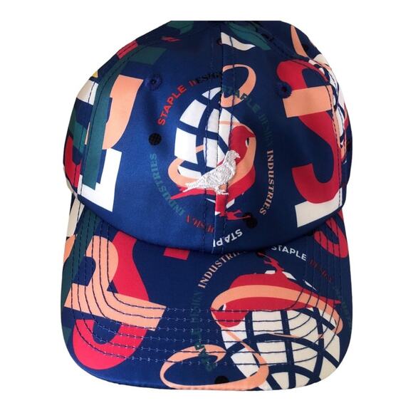 Staple NWT Men’s Streetwear Blue Red Orange Yellow Graphic Snap-Back Hat - Picture 3 of 12